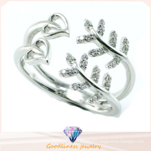 925 Sterling Silver Fashion Jewelry Women Girl Leaf High Quality Ring (R10317)